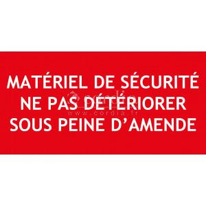 Panneau matériel de sécurité – 150x50 mm