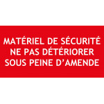 Panneau matériel de sécurité – 150x50 mm