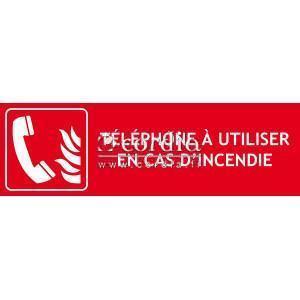 Panneau telephone incendie – 300 x 100 mm