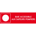Panneau baie acessible sapeurs pompiers – 300 x 100 mm