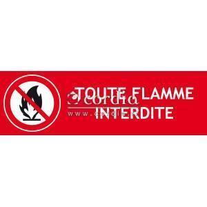 Panneau toute flamme interdite – 300 x 100 mm