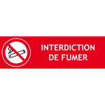 Panneau interdiction de fumer – 300 x 100 mm