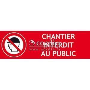 Panneau chantier interdit au public – 300 x 100 mm