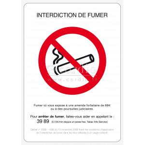 Affiche interdiction de fumer – Format A5