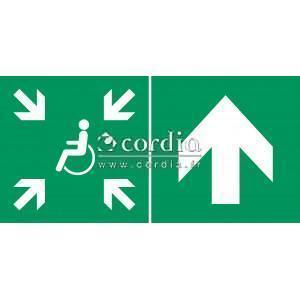 Point rassemblement accessible PMR devant – L.300 x H.150 mm