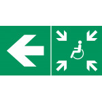 Point rassemblement accessible PMR gauche – L.300 x H.150 mm