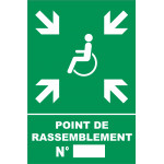 Panneau PVC Point de rassemblement PMR – L.400 x H.600 mm