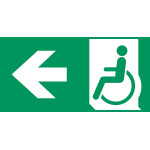 Panneau évacuation PMR gauche – L.200 x H.100 mm