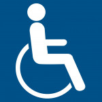 Signalisation handicapé carré – vinyle – L.200 x H.200 mm