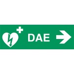 Panneau défibrillateur à droite – PVC – L.300 x H.100 mm