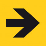 Panneau flèche jaune – L.200 x H.200 mm