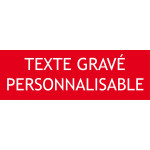 Panneau PVC rouge gravé – L.150 x H.50 mm