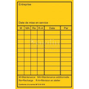 Etiquette maintenance extincteur – lot de 100