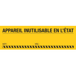 Etiquette appareil inutilisable en l'état - lot de 100