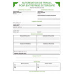 Autorisation de travail ( 50 formulaires en 2 exemplaires )