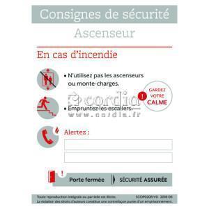 Consignes de sécurité ascenseur