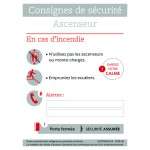 Consignes de sécurité ascenseur