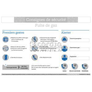 Consignes de sécurité fuite de gaz