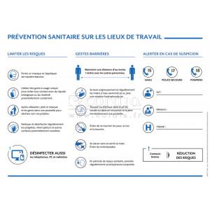 Panneau de prévention sanitaire sur les lieux de travail