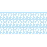 Planche de numérotation blanche