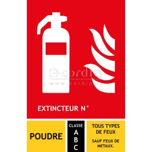 Panneau extincteur ABC - L.125 x H.190 mm - lot de 10