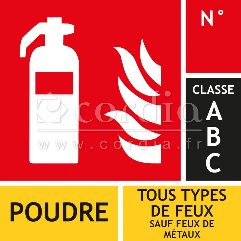 Panneau extincteur CO2 classe B feux électriques