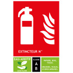 Panneau extincteur AB sans fluor - L.125 x H.190 mm - lot de 10