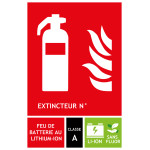 Panneau extincteur feu de lithium - L.125 x H.190 mm - lot de 10