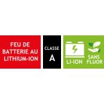 Etiquettes classe de feu A feu lithium - lot de 10