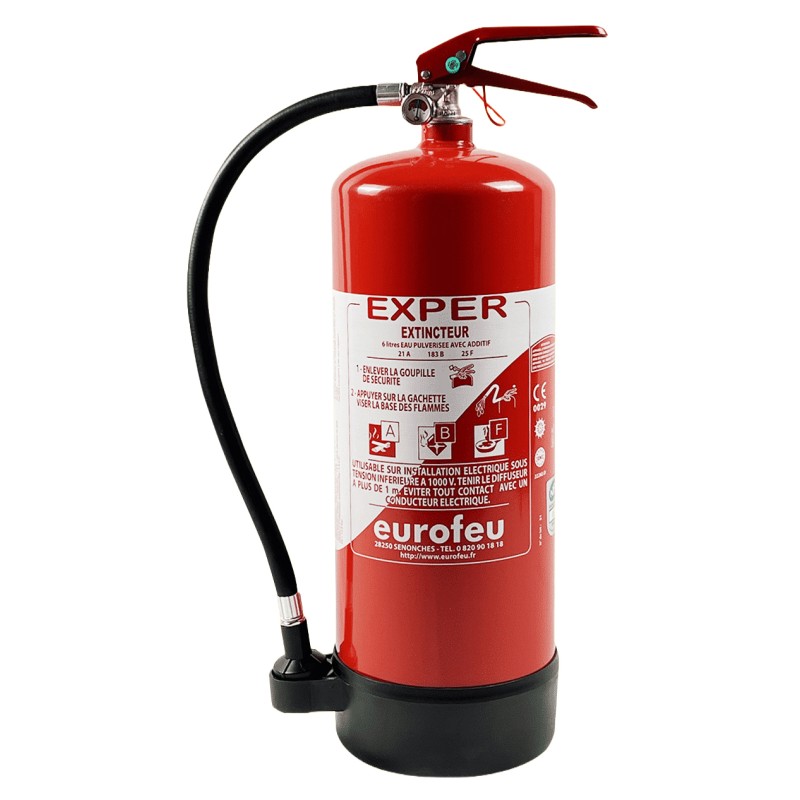 Extincteur PP EXPER 6L eau + additif sans fluor Eurofeu
