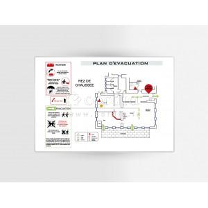 Impression plan d'évacuation sur PVC A5