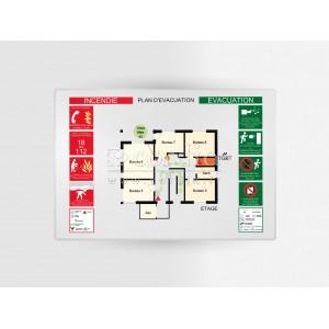 Impression plan d'évacuation sur plexiglas A5